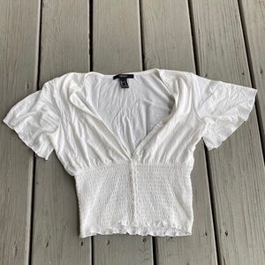 Forever 21 White Cinched Top